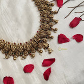 Vriksham Lakshmi Peacock Heritage Bridal Set-Gold Bead-G19178